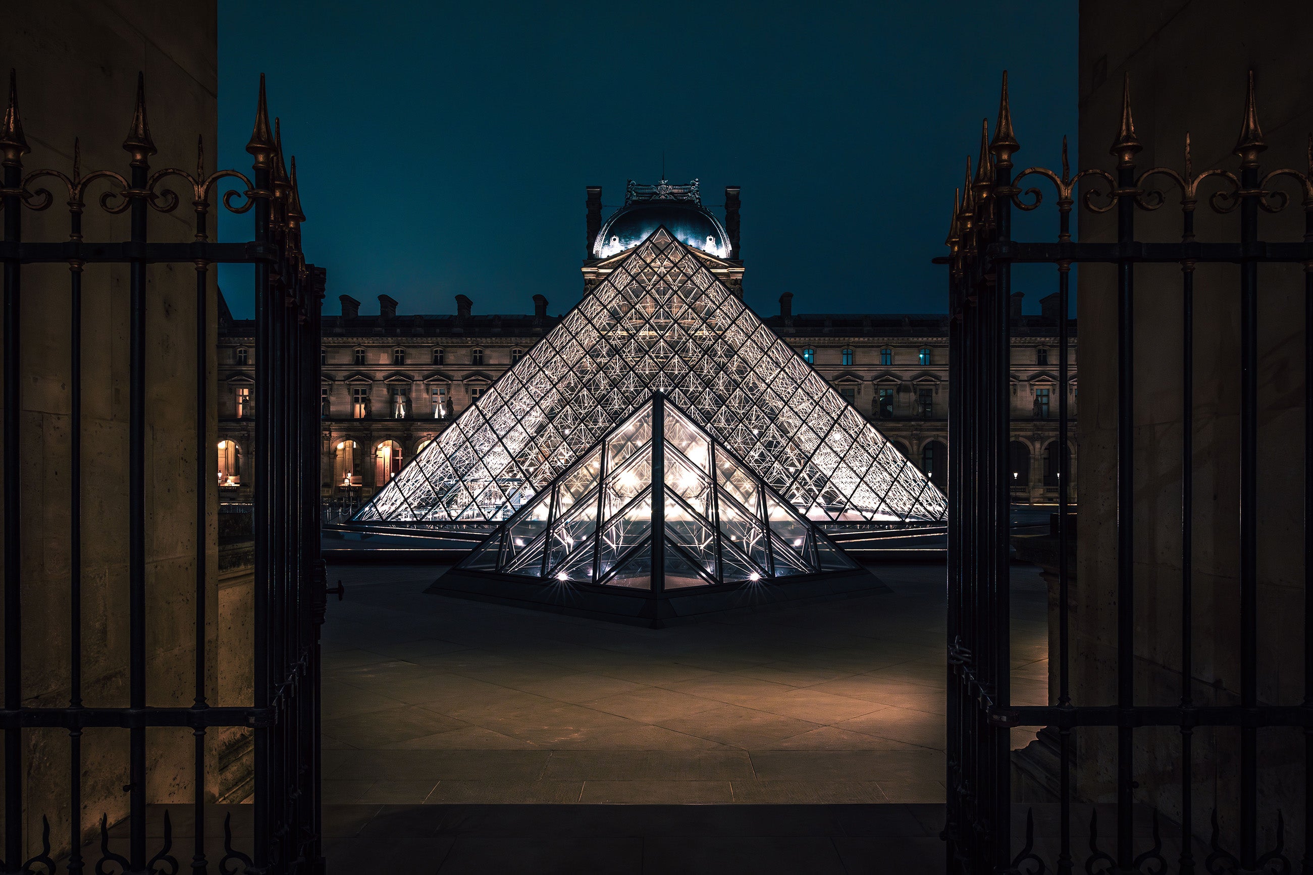 Louvre Pyramid Nocturne